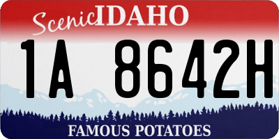 ID license plate 1A8642H