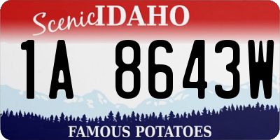 ID license plate 1A8643W