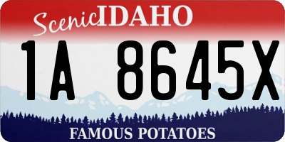 ID license plate 1A8645X