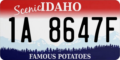 ID license plate 1A8647F