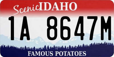 ID license plate 1A8647M