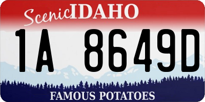ID license plate 1A8649D