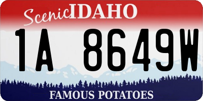 ID license plate 1A8649W