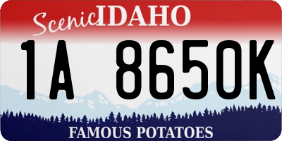 ID license plate 1A8650K
