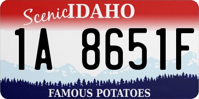 ID license plate 1A8651F