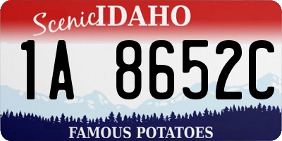 ID license plate 1A8652C