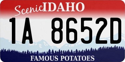 ID license plate 1A8652D
