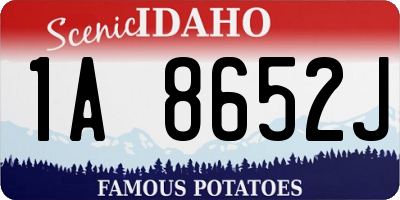 ID license plate 1A8652J