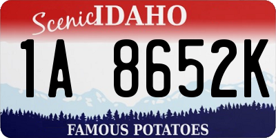 ID license plate 1A8652K