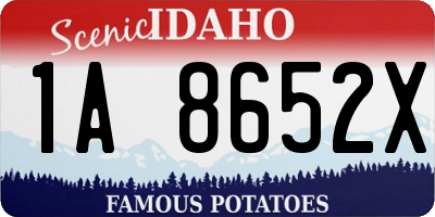 ID license plate 1A8652X