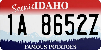 ID license plate 1A8652Z
