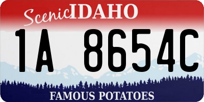 ID license plate 1A8654C