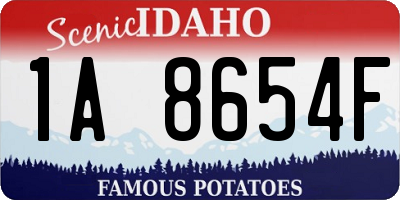 ID license plate 1A8654F