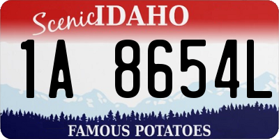 ID license plate 1A8654L