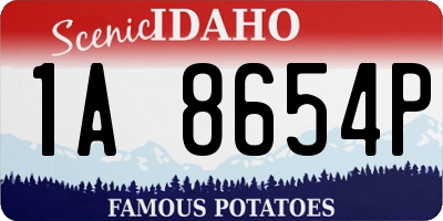 ID license plate 1A8654P