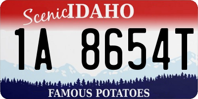 ID license plate 1A8654T