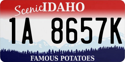 ID license plate 1A8657K