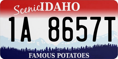ID license plate 1A8657T
