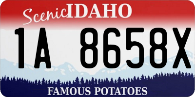 ID license plate 1A8658X