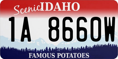 ID license plate 1A8660W