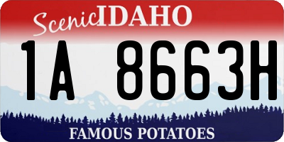 ID license plate 1A8663H