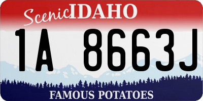 ID license plate 1A8663J