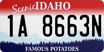 ID license plate 1A8663N