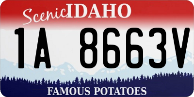 ID license plate 1A8663V