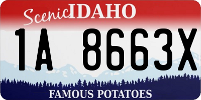 ID license plate 1A8663X