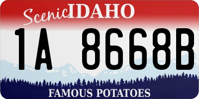 ID license plate 1A8668B