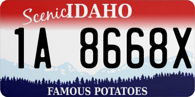 ID license plate 1A8668X