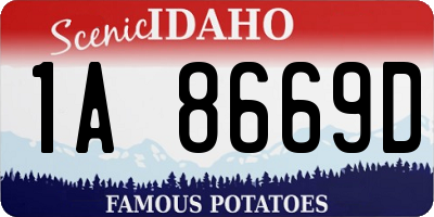 ID license plate 1A8669D