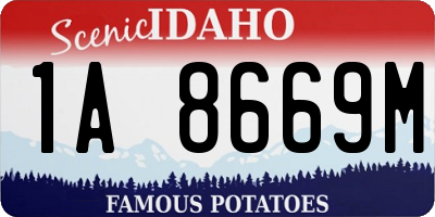 ID license plate 1A8669M