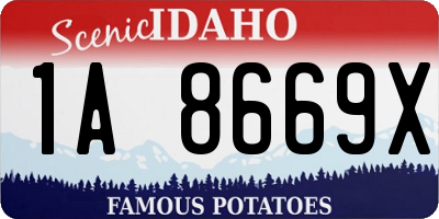 ID license plate 1A8669X
