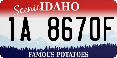 ID license plate 1A8670F
