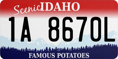 ID license plate 1A8670L