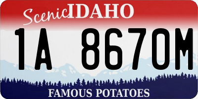 ID license plate 1A8670M