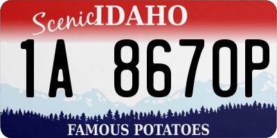 ID license plate 1A8670P