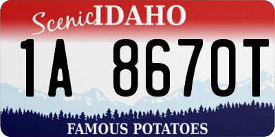 ID license plate 1A8670T