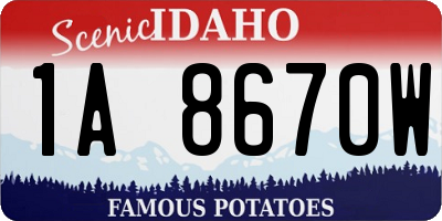 ID license plate 1A8670W