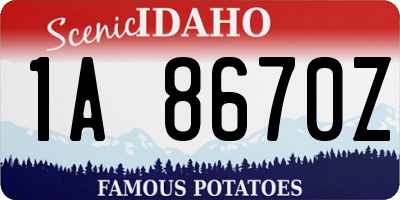 ID license plate 1A8670Z