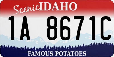 ID license plate 1A8671C
