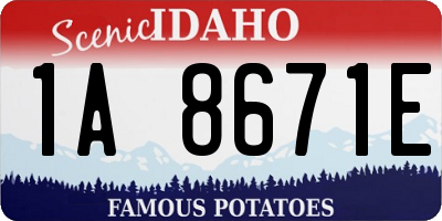 ID license plate 1A8671E