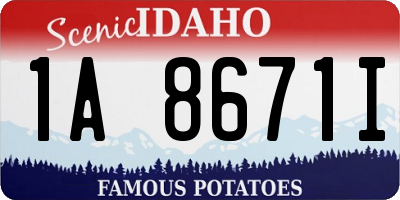 ID license plate 1A8671I