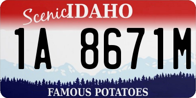 ID license plate 1A8671M