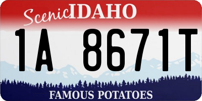 ID license plate 1A8671T