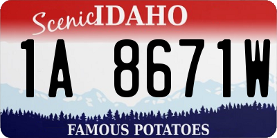 ID license plate 1A8671W