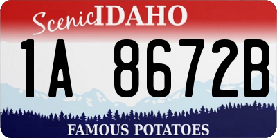 ID license plate 1A8672B