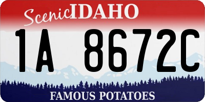 ID license plate 1A8672C