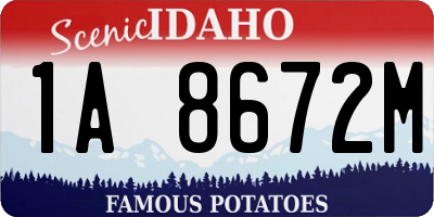 ID license plate 1A8672M